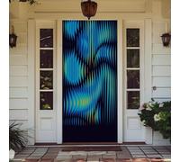 Mateju Decorazione per Porta Ingresso Elastico con Geometria Psichedelica 3D - Copriporta Elastico con Bordi Avvolti Rivestimento per Porta Ingresso per Pareti, Banner di Sfondo (Astratto,90x210cm)