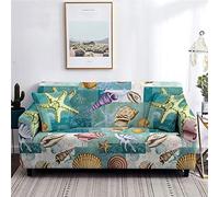 Mateju Fodera per Divano Fantasia Elasticizzato Copridivano Elastico all-Inclusive per 1/2/3/4 posti Sofa Mobili Protettore Copertura Divano Antiscivolo (Stella Marina,4 posti(235-300cm))
