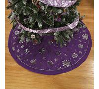 Mateju Gonna per Albero Natale, Albero di Natale Decorazione Rotonda Tappeto Copertura Copri di Base per la Casa Decorazioni NatalizieFesta Vacanze (120cm,Viola)