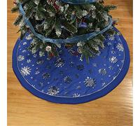 Mateju Gonna per Albero Natale, Albero di Natale Decorazione Rotonda Tappeto Copertura Copri di Base per la Casa Decorazioni NatalizieFesta Vacanze (120cm,Blu)