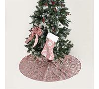 Mateju Gonna per Albero Natale, Albero di Natale Decorazione Rotonda Tappeto Copertura Copri di Base per la Casa Decorazioni NatalizieFesta Vacanze (120cm,Rosa)