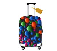 Mateju Housse Valise 3D Colorés Housse de Valise Élastique Housse Protection Valise Lavable Housse de Protection pour Bagages Luggage Cover en Spandex S-Xl (Palline,M)