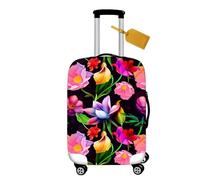 Mateju Housse Valise 3D Colorés Housse de Valise Élastique Housse Protection Valise Lavable Housse de Protection pour Bagages Luggage Cover en Spandex S-Xl (Fiore 1,XL)