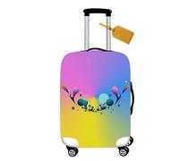 Mateju Housse Valise 3D Colorés Housse de Valise Élastique Housse Protection Valise Lavable Housse de Protection pour Bagages Luggage Cover en Spandex S-Xl (Corna,L)