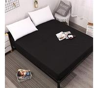 Mateju Impermeabile Lenzuolo sotto con Angoli Singolo Matrimoniale, Microfibra profondità 30cm - Vari Colori e Taglie Letto Singolo Doppio Piazza e Mezza (160cmX200cmX30cm,Nero)