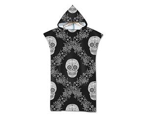 Mateju Mantello da spiaggia Asciugamani per poncho con cappuccio da donna in microfibra, ideale per nuotare fare surf e fare il bagno (Stile 18,75X110)
