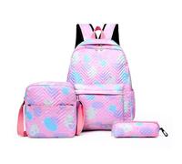 Mateju Modello Sfumato Zainetto Bambino, Ragazzi e Ragazze Zaino da Viaggio, con Portapranzo e Astuccio 3 in 1 Zaino Scuola, per Zaino Scuola Media Set (Rosa)