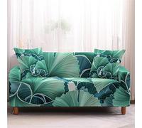 Mateju Pianta Fodera per Divano Fantasia Elasticizzato Copridivano Elastico all-Inclusive per 1/2/3/4 posti Sofa Mobili Protettore Copertura Divano Antiscivolo (Ginkgo,4 posti(235-300cm))