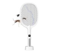 Mateju Racchetta Zanzare Elettrica Ricaricabile, Racchetta Zanzare Elettrica USB, Fulmina Mosche e Insetti Volanti Leggera e Portatile per Casa, Giardino, Campeggio (Bianca)