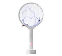 Mateju Racchetta Zanzare Elettrica Ricaricabile, Racchetta Zanzare Elettrica USB, Fulmina Mosche e Insetti Volanti Leggera e Portatile per Casa, Giardino, Campeggio (GZ-Bianco)