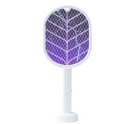 Mateju Racchetta Zanzare Elettrica Ricaricabile, Racchetta Zanzare Elettrica USB, Fulmina Mosche e Insetti Volanti Leggera e Portatile per Casa, Giardino, Campeggio (730 Bianco)