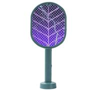 Mateju Racchetta Zanzare Elettrica Ricaricabile, Racchetta Zanzare Elettrica USB, Fulmina Mosche e Insetti Volanti Leggera e Portatile per Casa, Giardino, Campeggio (730 Verde scuro)