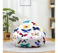 Mateju Sacco Puff Poltrona, Stampa 3D di Farfalla Sacco Puff Poltrona senza Riempimento, Cotone e Lino Funda para Fagiolo para Guardar Ropa, Edredones (Colorato 2,80x90cm)
