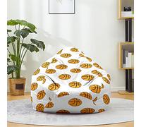 Mateju Sacco Puff Poltrona, Stampa 3D Pallacanestro Sacco Puff Poltrona senza Riempimento, Cotone e Lino Funda para Fagiolo para Guardar Ropa, Edredones (Bianco-Giallo 2,90x110cm)