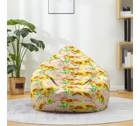 Mateju Sacco Puff Poltrona, Stampa Girasole Sacco Puff Poltrona senza Riempimento, Cotone e Lino Funda para Fagiolo para Guardar Ropa, Edredones, Peluches (Bianco,90x110cm)