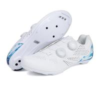 Mateju Scarpe Ciclismo Strada Uomo Donna, 36-47 EU Scarpe Bici da Corsa Uomo Donna con SPD Calas Antiscivolo Traspiranti per Sportive da Esterno (39,SPD Bianco)