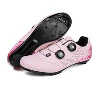 Mateju Scarpe Ciclismo Strada Uomo Donna, 36-47 EU Scarpe Bici da Corsa Uomo Donna con SPD Calas Antiscivolo Traspiranti per Sportive da Esterno (38,SPD Rosa)