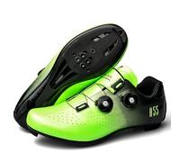 Mateju Scarpe Ciclismo Strada Uomo Donna, 36-47 EU Scarpe Bici da Corsa Uomo Donna con SPD Calas Antiscivolo Traspiranti per Sportive da Esterno (45,2106 Verde)