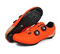 Mateju Scarpe Ciclismo Strada Uomo Donna, 36-47 EU Scarpe Bici da Corsa Uomo Donna con SPD Calas Antiscivolo Traspiranti per Sportive da Esterno (45,SPD Arancione)