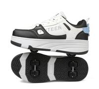 Mateju Scarpe con Rotelle Bambino Bambina Scarpe Sportive con 4 Ruote Retrattili Pattini Moda Scarpe Skateboard Sneakers Scarpe da Ginnastica con Ruote Unisex per Bambini Adulti