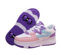 Mateju Scarpe con Rotelle Bambino Bambina Sportive Scarpe da Skateboard con 4 Rotelle a Scomparsa Skateboard Sneakers Scarpe da Ginnastica da Pattini Unisex Bambini Adulti