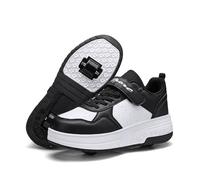 Mateju Scarpe con Rotelle Bambino Bambina Sportive Scarpe da Skateboard, Nero Rotelle a Scomparsa Skateboard Sneakers Scarpe da Ginnastica da Pattini per Donna Uomo, Doppia Ruote 35 EU