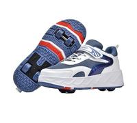 Mateju Scarpe con Rotelle Bambino Bambina Sportive Scarpe da Skateboard, Rotelle a Scomparsa Skateboard Sneakers Scarpe da Ginnastica da Pattini per Ragazzo e Ragazza 35 EU Blu
