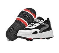 Mateju Scarpe con Rotelle Bambino Bambina Sportive Scarpe da Skateboard, Rotelle a Scomparsa Skateboard Sneakers Scarpe da Ginnastica da Pattini per Ragazzo e Ragazza 30 EU Nero