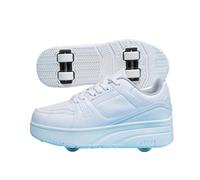 Mateju Scarpe con Rotelle Bambino Bambina Sportive Scarpe da Skateboard, Rotelle a Scomparsa Skateboard Sneakers Scarpe da Ginnastica da Pattini per Ragazzo e Ragazza 37 EU Bianco