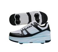 Mateju Scarpe con Rotelle Bambino Bambina Sportive Scarpe da Skateboard, Rotelle a Scomparsa Skateboard Sneakers Scarpe da Ginnastica da Pattini per Ragazzo e Ragazza 32 EU Nero