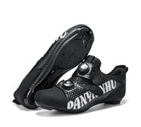 Mateju Scarpe da Ciclismo Uomo Donna, Scarpe da Strada Unisex-Adulto Traspiranti,Sneaker da Bici Strada Compatibile SPD-SL Delta Blocco Pedale Sneaker Sportive da Esterno -A1 (Nero,45)