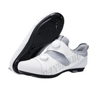 Mateju Scarpe da Ciclismo Uomo Donna, Scarpe da Strada Unisex-Adulto Traspiranti,Sneaker da Bici Strada Compatibile SPD-SL Delta Blocco Pedale Sneaker Sportive da Esterno -A1 (Grigio Chiaro,40)