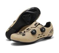 Mateju Scarpe da Ciclismo Uomo Donna, Scarpe da Strada Unisex-Adulto Traspiranti,Sneaker da Bici Strada Compatibile SPD-SL Delta Blocco Pedale Sneaker Sportive da Esterno -2021 (Cachi,47)