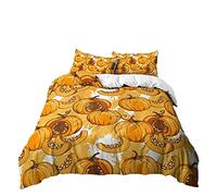 Mateju Set Copripiumino Zucca 3D Stampato, Copripiumino Matrimoniale in Microfibra Morbida Set Biancheria da Letto 3 Pezzi 1 Copripiumino con Cerniera e 2 Federe (Pittura Graffiti,140x200cm)