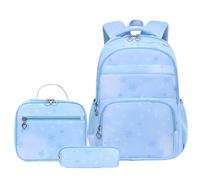 Mateju Stampa del Dente di Leone Zainetto Bambino, Ragazzi e Ragazze Zaino da Viaggio, con Portapranzo e Astuccio 3 in 1 Zaino Scuola, per Zaino Scuola Media Set (Blu)