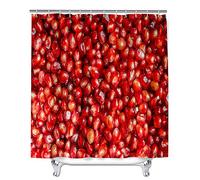 Mateju Tenda da Doccia Antimuffa in Poliestere,Impermeabile Antimuffa Tenda Doccia Angolare con 12 Ganci, Stampa Frutta 3D Tende Bagno Decorativa Tenda per Vasca da Bagno (Melograno,90x180cm)