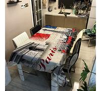 Mateju Tovaglie da Tavolo Antimacchia Rettangolare, Impermeabile a Prova di Olio e Sporco Poliestere, Tavolo da Pranzo per Matrimoni, Cene e Feste di Compleanno, Londra Torre di Parigi (K,140 * 180cm)