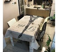 Mateju Tovaglie da Tavolo Antimacchia Rettangolare, Impermeabile a Prova di Olio e Sporco Poliestere, Tavolo da Pranzo per Matrimoni, Cene e Feste di Compleanno, Londra Torre di Parigi (C,100 * 140cm)