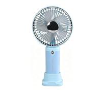 Mateju Ventilatore Portatile, Mini Ventilatore USB Ricaricabile Batteria, Handheld Ventilator Tavolo, con 3 Velocità Regolabile 1200 mAh per Viaggi Ufficio Casa (Blu 1,2PCS)
