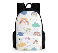 Mateju Zaino Scuola Stampa di Arcobaleno per Bambini, Adolescente e da Scuola Bambini Zaino, Lovely Zaino Bambini Viaggio Campeggio (Nuvola Blu)