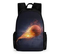 Mateju Zaino Scuola Stampa di Pallacanestro per Bambini, Adolescente e da Scuola Bambini Zaino, Lovely Zaino Bambini Viaggio Campeggio (Pallacanestro 3)