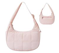 Matelassé Bag Puffy Tote, Crescent Puffer Crescent | Boho Boho Boho Transport Boho | Boho Borse Borsa Morbida per Attrezzature da Ginnastica, Bottiglia d'acqua, Servito, 3, Consulte la descripción
