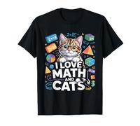 Matematica Amante Gatto Divertente Matematica Insegnante Amo Matematica E Gatti Maglietta