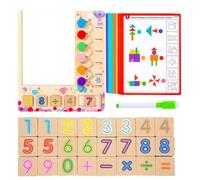 matematica di conteggio delle dita, giocattolo educativo di apprendimento dei numeri,Giochi di numeri matematici in legno - educativi colorati di numeri di insegnamento di 29.7cm, blocchi di ma