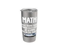 Matematica dove i treni viaggiano l'uno verso l'altro divertente amante della matematica Bicchiere termico in acciaio inox doppia parete