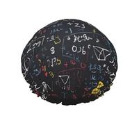 matematica e fisica Cuffia da doccia per donne e uomini, grande, riutilizzabile, a doppio strato, impermeabile, con fascia elastica, per tutte le acconciature, adatta ai viaggi