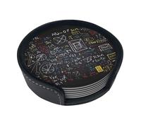 Matematica e fisica Sottobicchieri per bevande Set di 6 sottobicchieri in pelle per tazza da tè sottobicchieri per tazza da cucina bar decorazione per la casa regalo di inaugurazione della casa