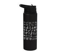 Matematica Fisica Astronomia Biologia Chimica Scienza Doodle Stainless Steel Insulated Water Bottle