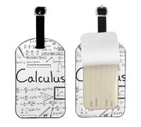 Matematica Geometria Geek Calcolo,Etichette per bagagli in pelle PU, etichette per bagagli resistenti da viaggio, 2 pezzi