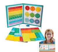 Matematica Magnetica - Set Di Libri Di Apprendimento Frazionale, Manipolazioni Educative In Legno | Giochi Matematica Per Studenti Di Elementari, Kit Di Classe Per L'apprendimento Pratico, P